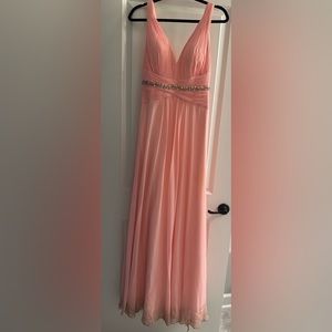 FAVIANA GLAMOUR S7577 Pink Gown/Dress with train and embellishments